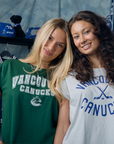 Vancouver Canucks Sportiqe Womens Green Script Orca T-shirt