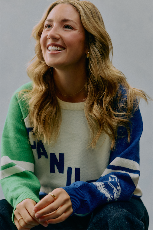 Vancouver Canucks Signature Collection Women's Two Tone Knit Orca Sweater