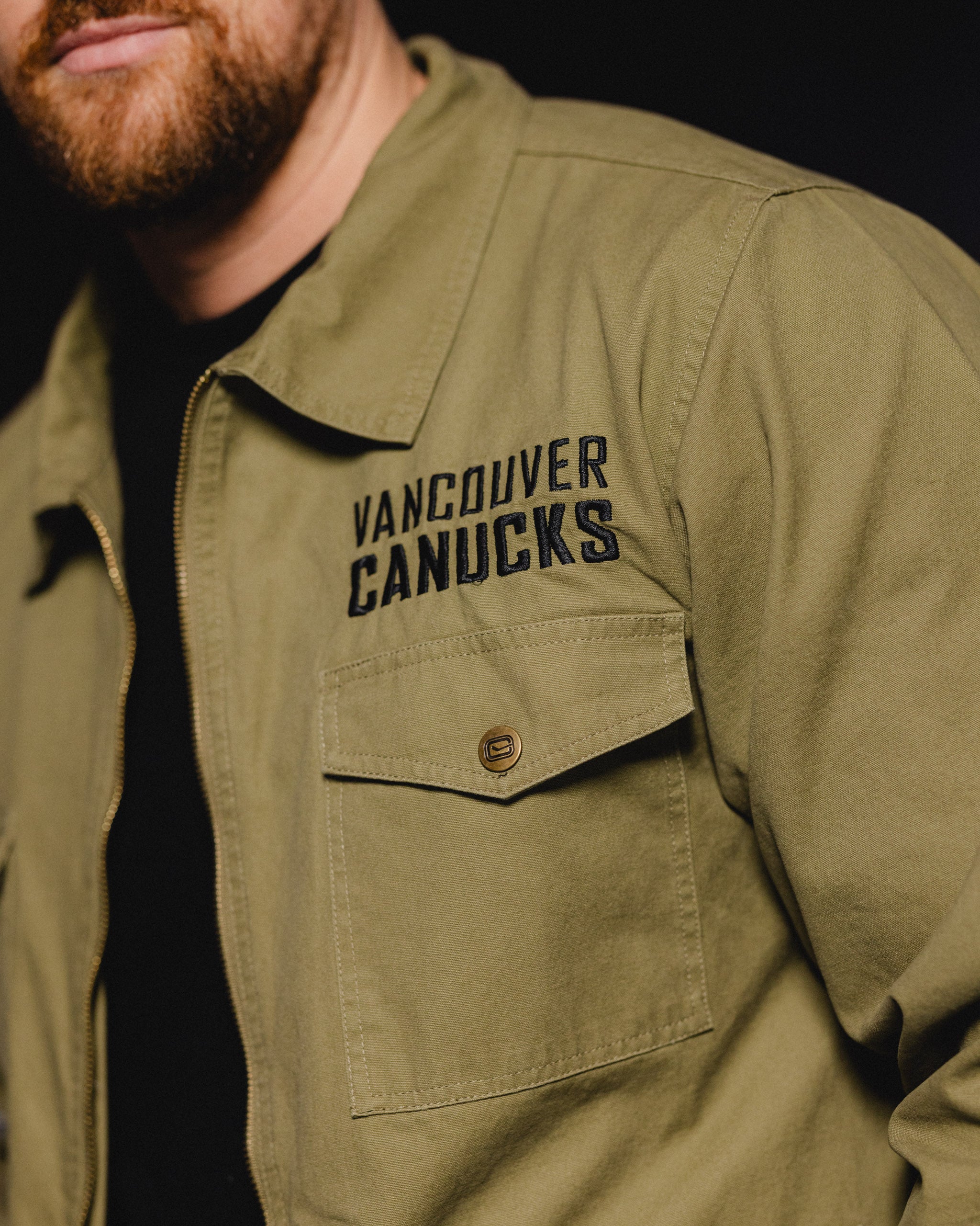 Vancouver Canucks Thunderwear Army Skate Jacket