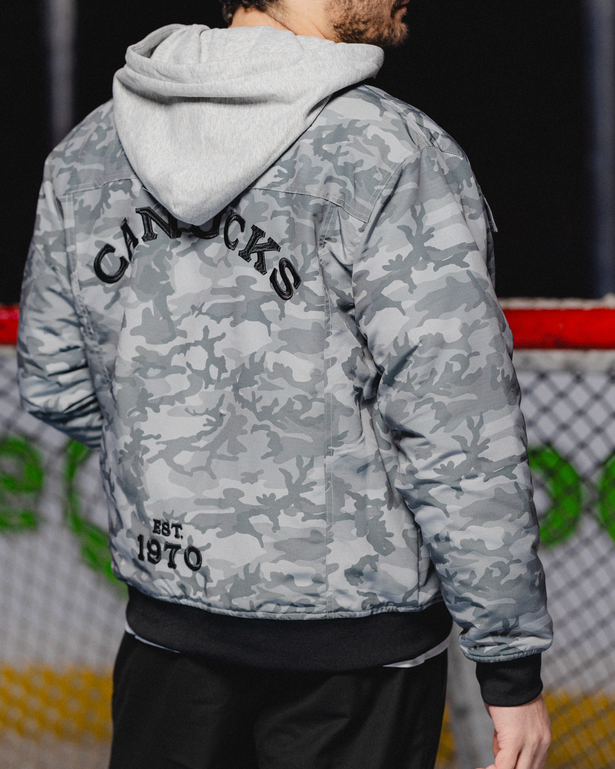 Vancouver Canucks Camo Bomber