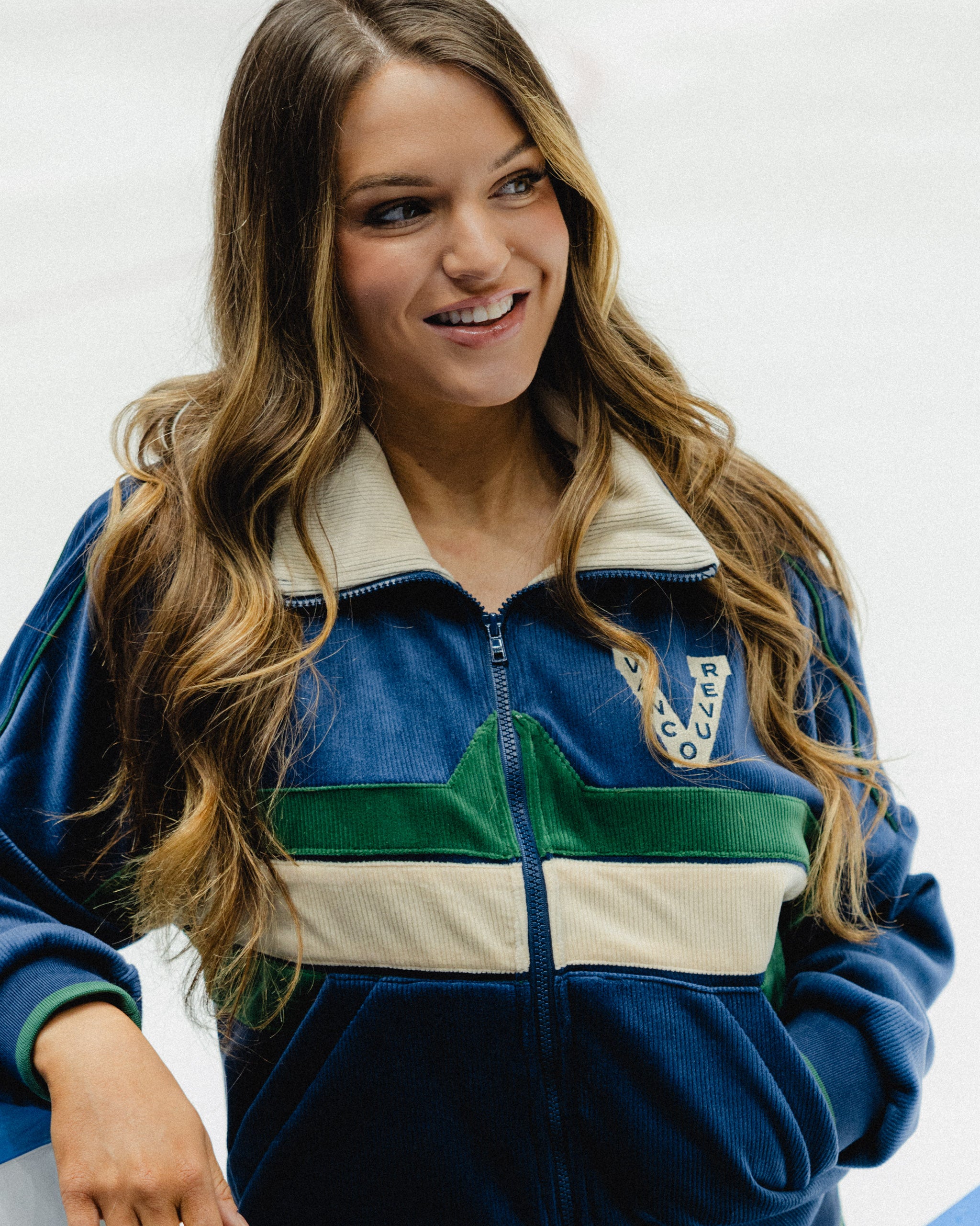 Vancouver Canucks Wild Collective Women&#39;s Millionaire Corduroy Zip-Up