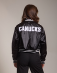 Vancouver Canucks Black Satin Orca Jacket