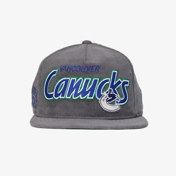 Vancouver Canucks New Era Golfer Corduroy Grey Skate Snapback Hat