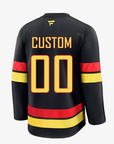 Vancouver Canucks Fanatics Premium Custom Black Skate Stitch Jersey