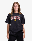 Vancouver Canucks New Era Ladies Heathered Black Skate Tee