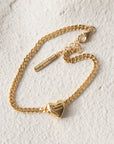 Vancouver Canucks Gold Slider Heart Charm Chain Bracelet