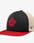 4 Nations Fanatics Black Mesh Back Canada Hat