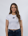 Vancouver Canucks Women's White Crop Skate Tee