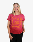 Vancouver Canucks Ladies Red Sunfade Tee