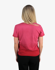 Vancouver Canucks Ladies Red Sunfade Tee