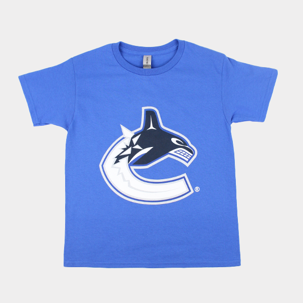 Vancouver Canucks Youth Primary Orca Blue Tee