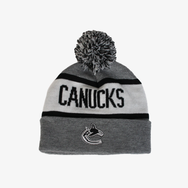 Vancouver Canucks Starter Grey Pom Knit Toque