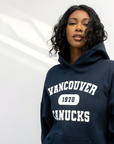 Vancouver Canucks x Line Change Womens Navy Varsity Hoodie