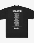 Usher Black and White Vertical Tee