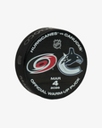 Vancouver Canucks 25/26 Official Warm-Up Puck (vs Carolina Hurricanes)