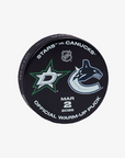Vancouver Canucks 25/26 Official Warm-Up Puck (vs Dallas Stars)