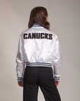 Vancouver Canucks White Satin Orca Jacket