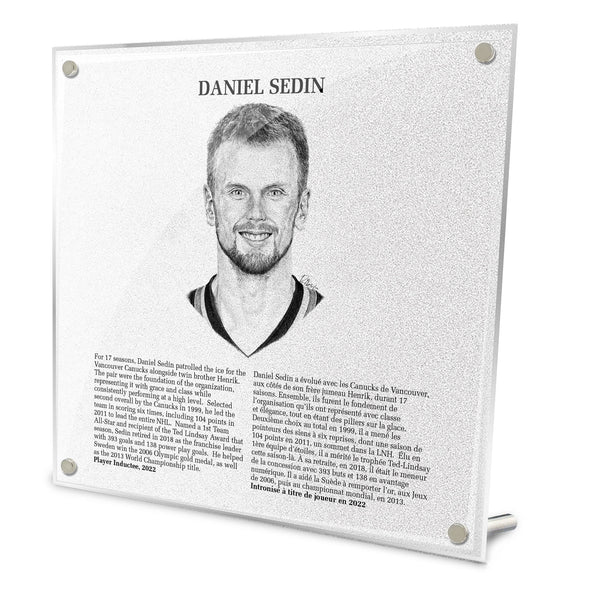 Hockey Hall of Fame Daniel Sedin Plaque